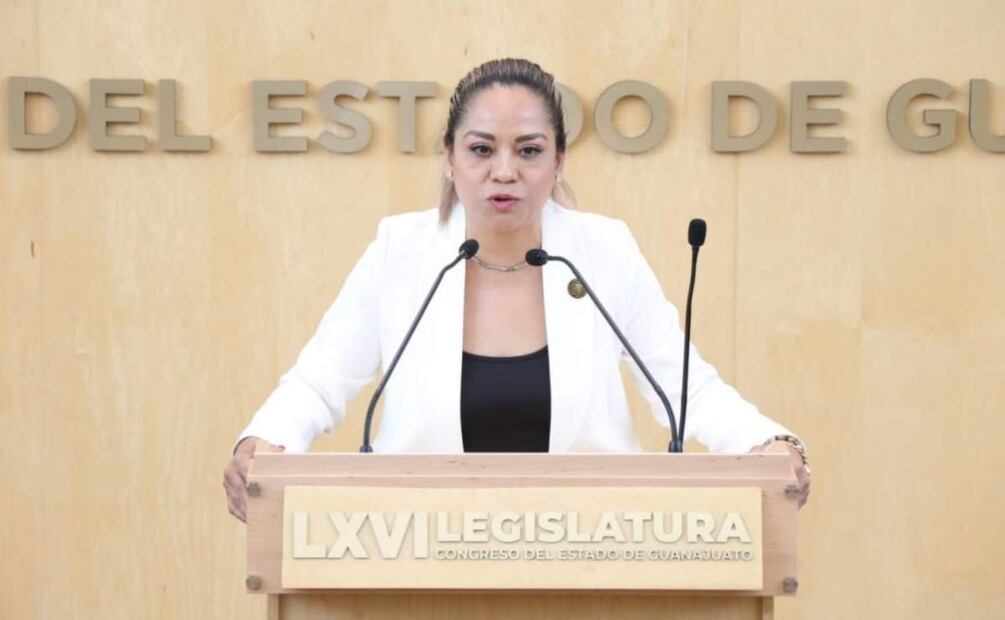 Diputada Luz Itzel Mendo González en el Congreso de Guanajuato (05/06/2025). Foto: Especial