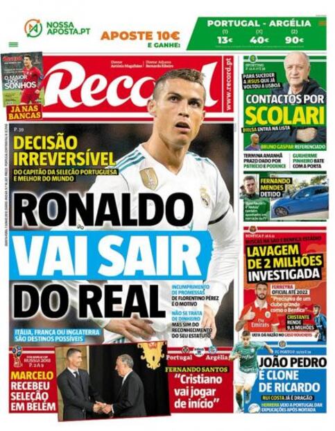 Cristiano Ronaldo estaría fuera del Real Madrid