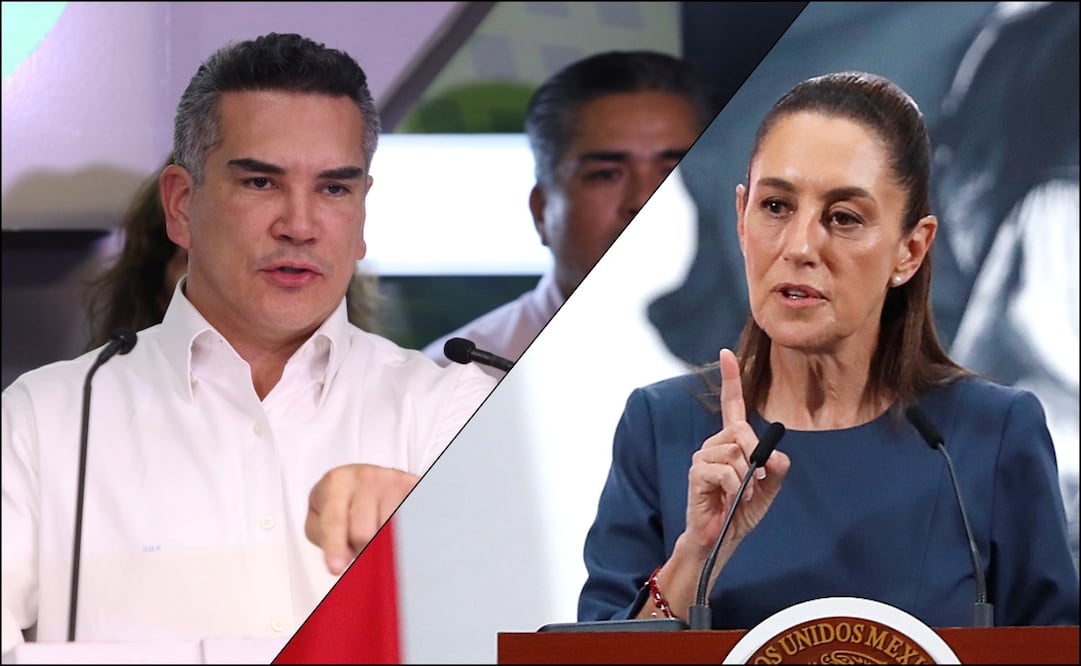 La Presidenta respondió a la advertencia del presidente nacional del PRI sobre impugnar la elección judicial. Foto: Carlos Mejía / EL UNIVERSAL y EFE