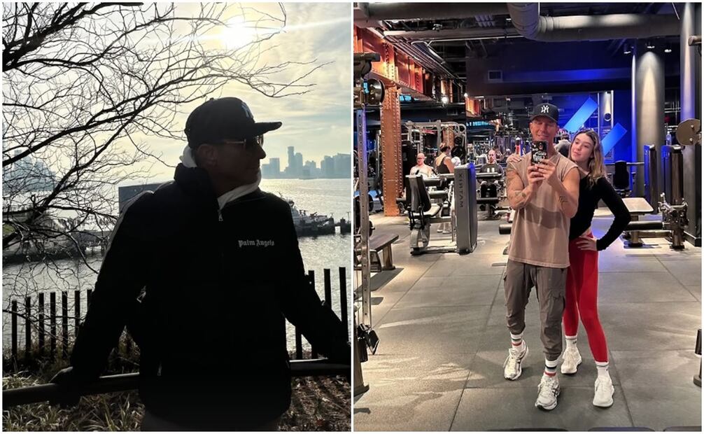 Erik Rubín aprovecha y va al gimnasio durante sus vacaciones en Nueva York, su hija Mía lo acompaña.