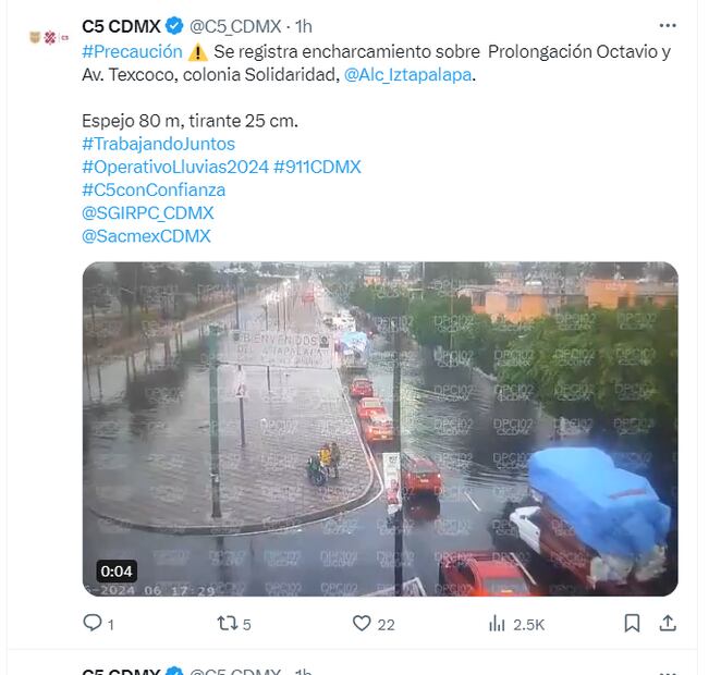 Encharcamientos en CDMX. Foto: Especial