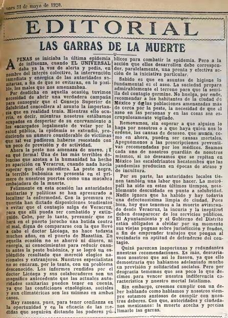 Después de la influenza, la peste atacó Veracruz en los años 20