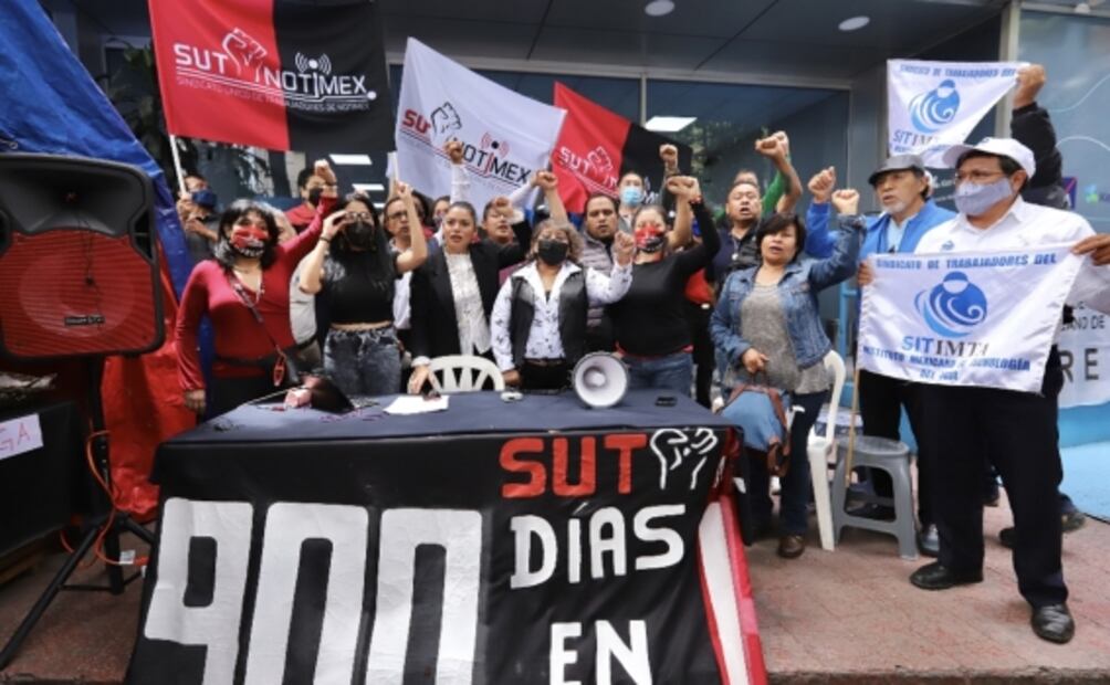 La huelga del sindicato de Notimex cumple 900 días 