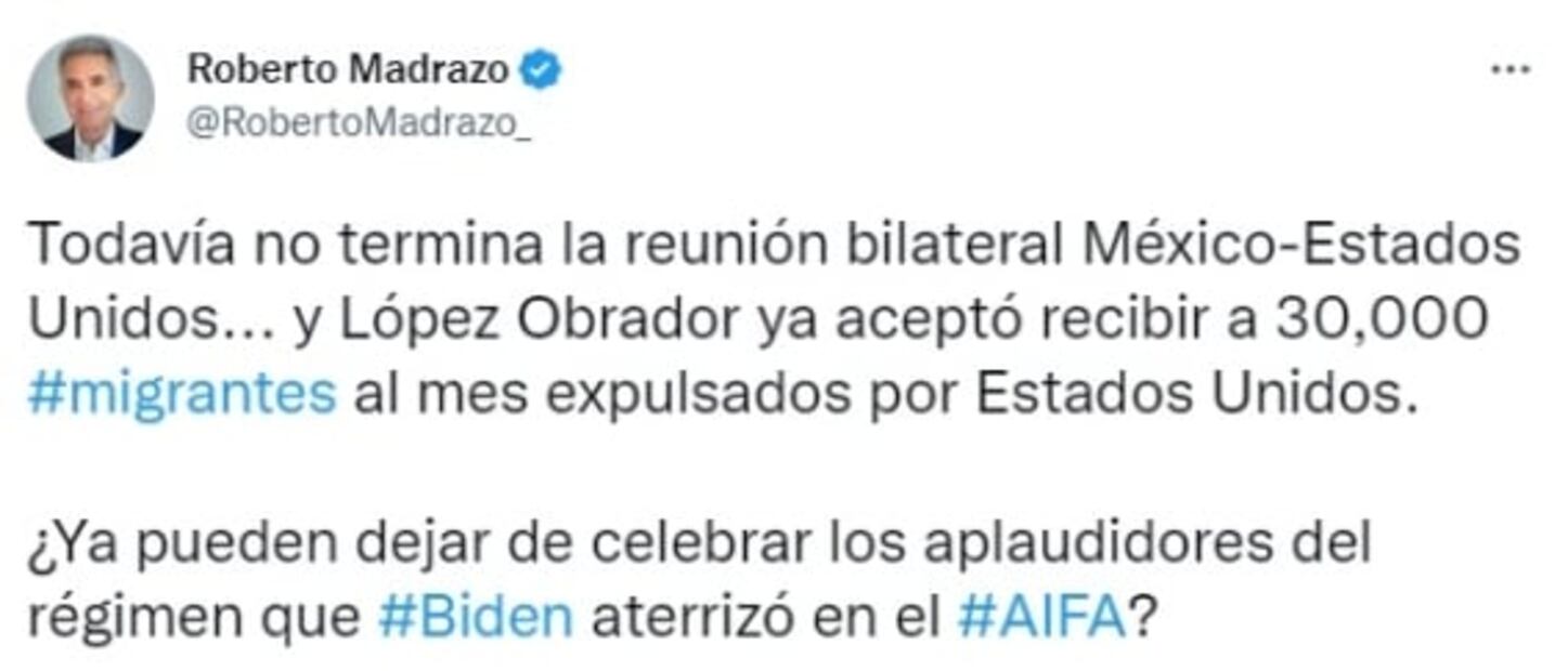 Madrazo señala “el verdadero triunfo” del aterrizaje de Joe Biden en el AIFA