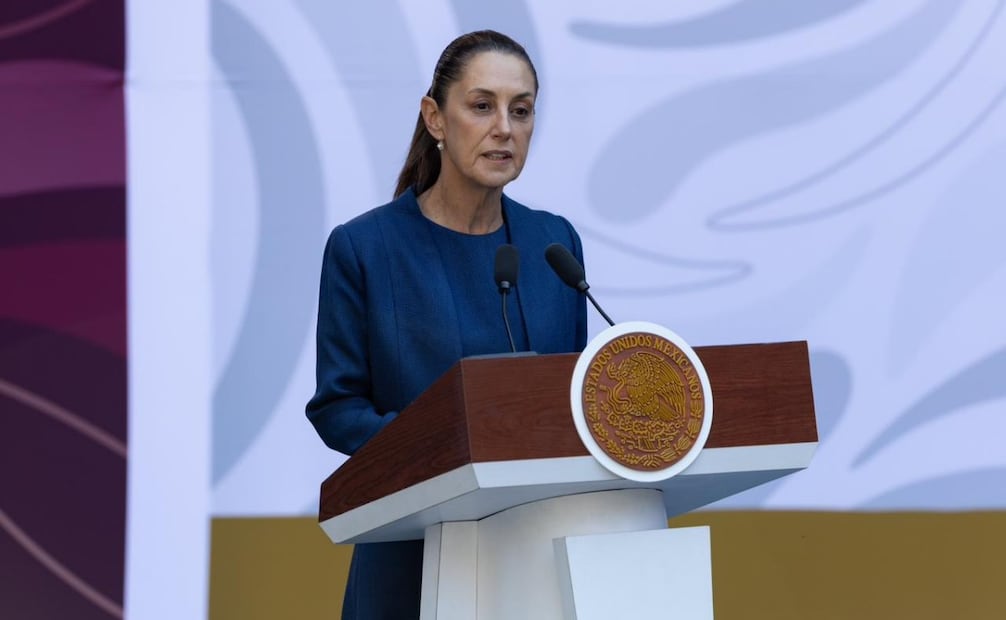 La presidenta Claudia Sheinbaum Pardo durante la presentación del Plan Michoacán este domingo 9 de noviembre de 2025. Foto: Hugo Salvador/ EL UNIVERSAL