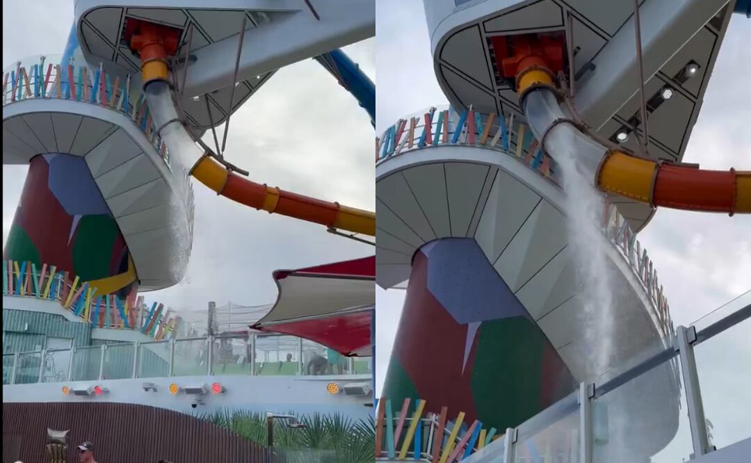 Un tobogán del crucero Icon of the Seas se rompió y dejó a un pasajero herido. Foto: X @jimmuldoon