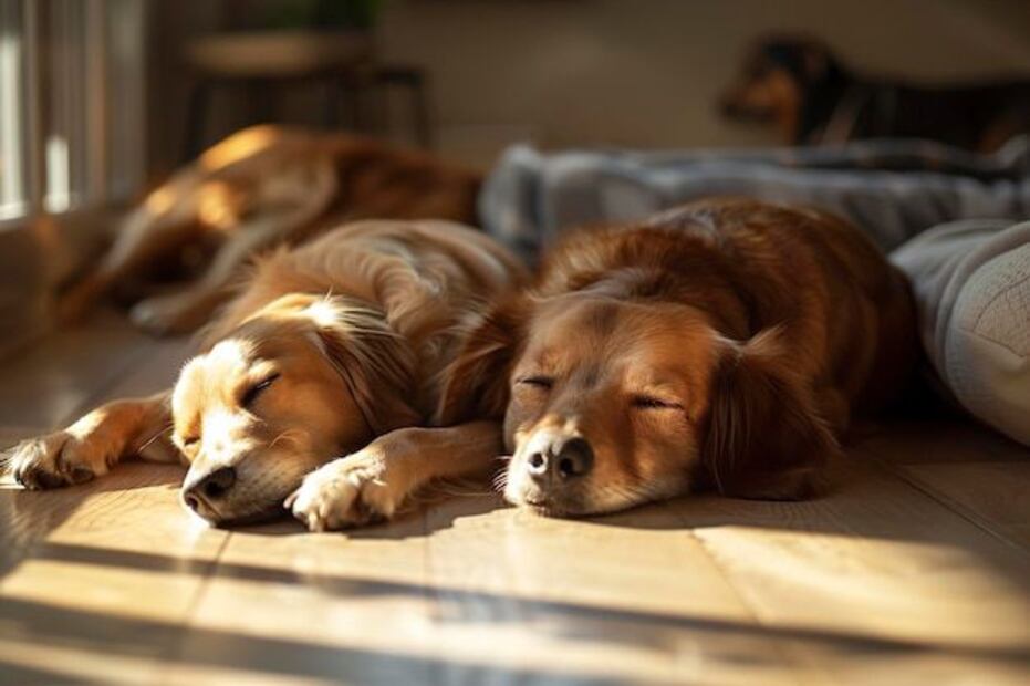 Tanto los perros como los gatos pasan por ciclos de sueño similares a los humanos. Fuente: Freepik.