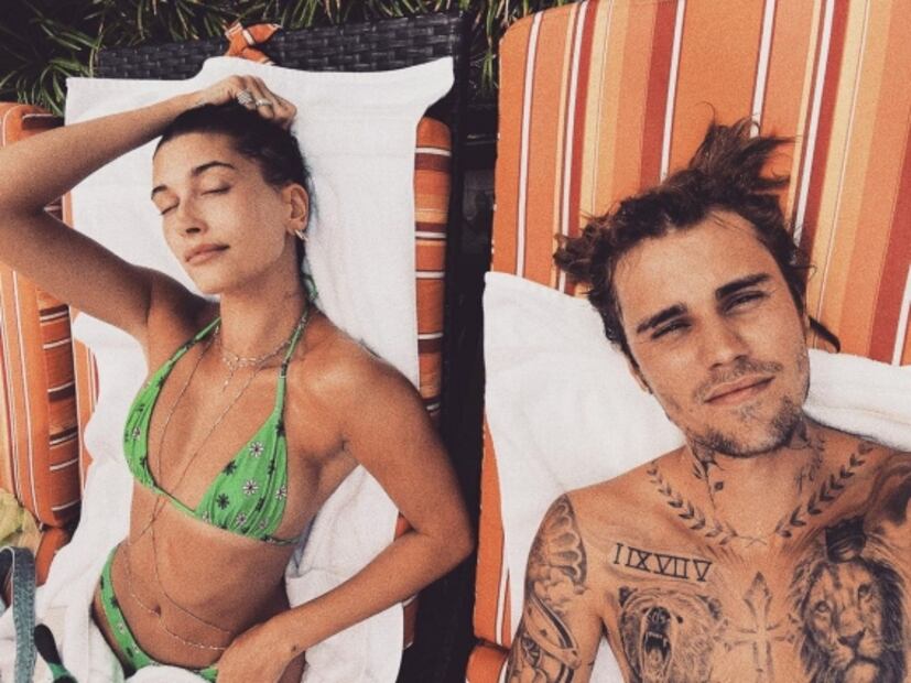 La polémica vestimenta de Justin Bieber y Hailey Baldwin en encuentro con el presidente Macron