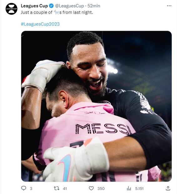 Tweet de la Leagues Cup