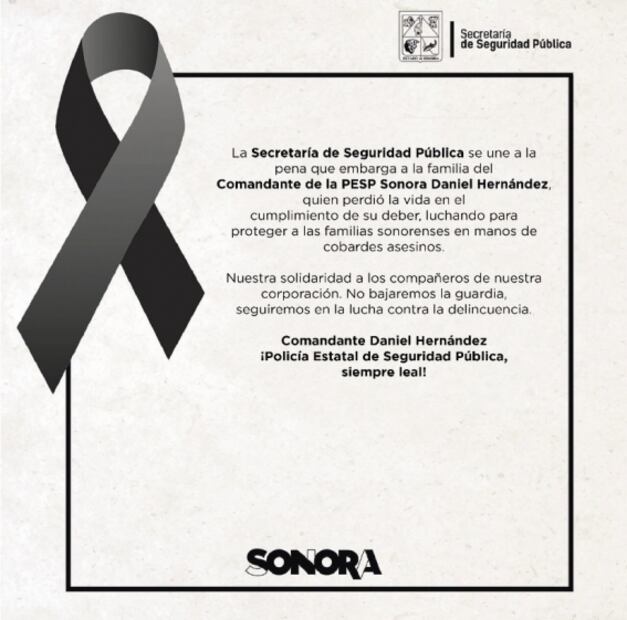 Muere comandante de la PESP en emboscada en Sonora