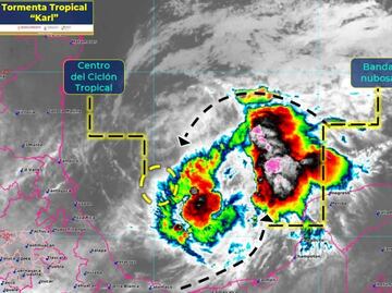 Este jueves habrá lluvias intensas en Veracruz, Tabasco y Chiapas por la tormenta tropical “Karl”