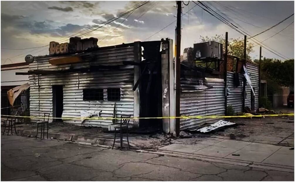 Así quedó el bar Beer House de San Luis Río Colorado. Foto: Especial