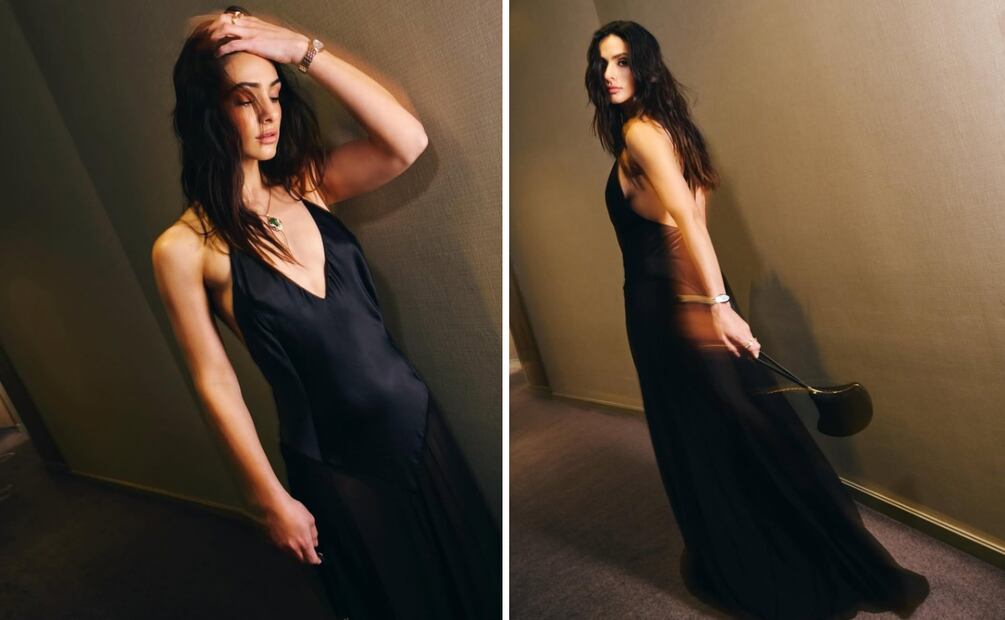 Minimalismo sensual: el slip dress de Renata Notni confirma que el estilo lencero es clave esta temporada. Foto: Instagram @rennotni