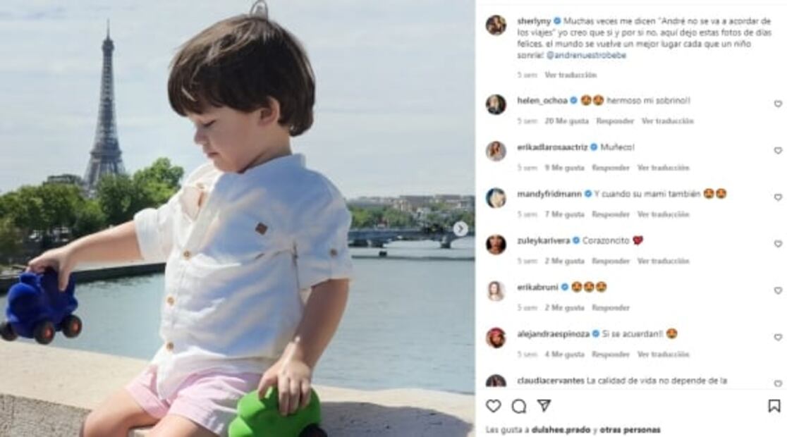 Sherlyn viaja a París junto al amor de su vida, el pequeño André. Aquí las fotos