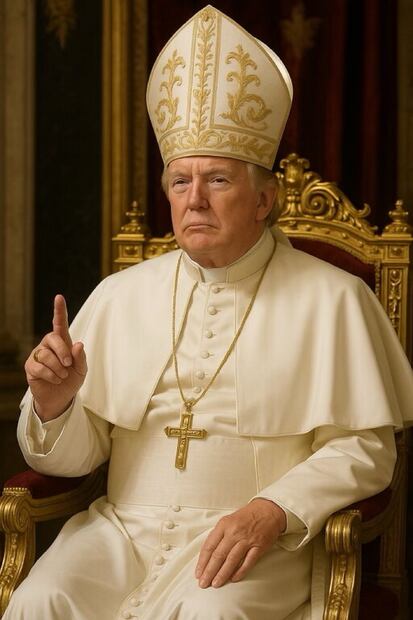 Imagen de Donald Trump, vestido como el Papa, realizada con inteligencia artificial. Foto: Truth Social