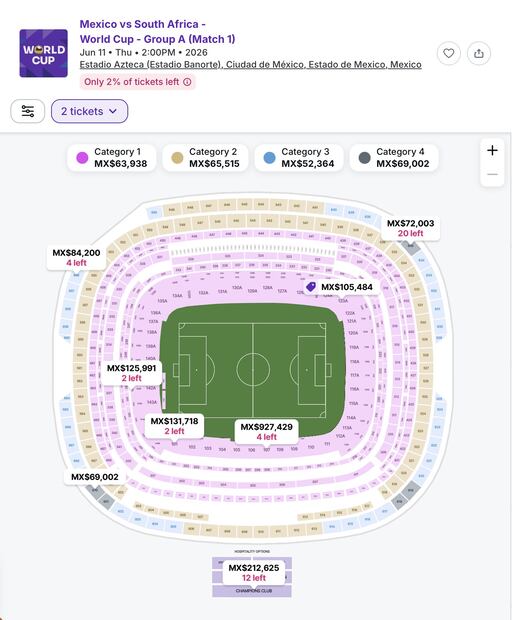 Los precios en reventa para ver al Tri en la inauguración del Mundial / Foto: Especiales
