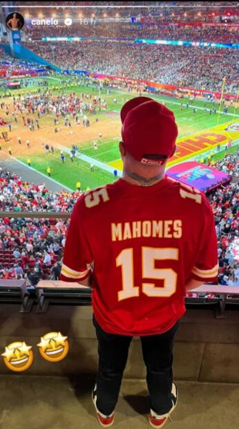Canelo Álvarez fue al Super Bowl LVII, apareció en un comercial y apoyó a los Chiefs de Mahomes