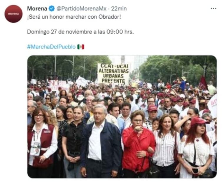 “¡Será un honor marchar con Obrador!”: Morena y seguidores llaman a marchar con AMLO 