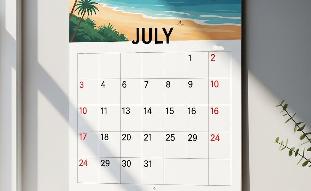 Calendario Julio. Foto: IA