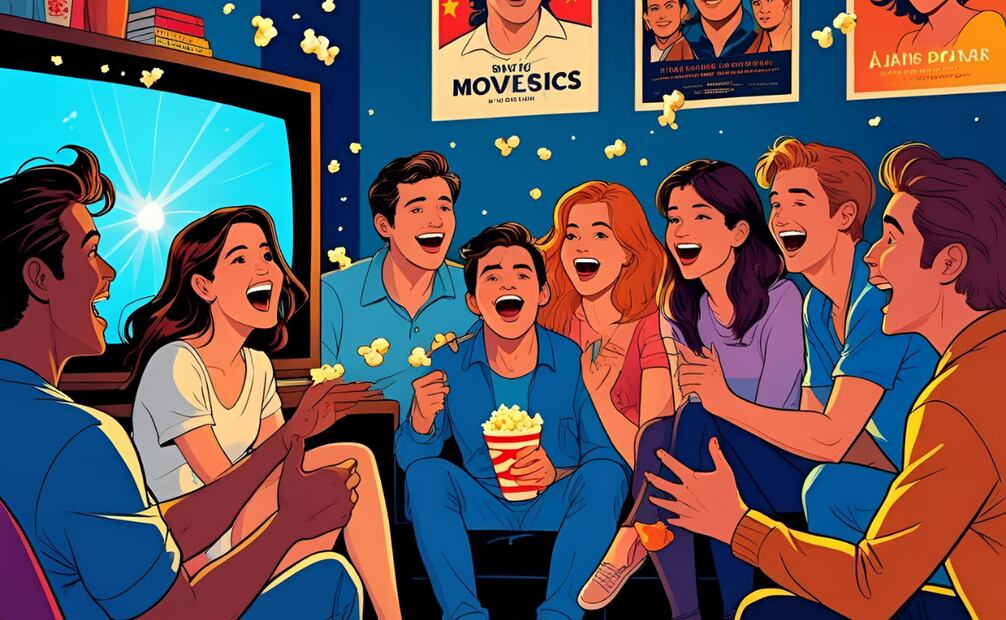 Disfruta de un maratón de películas en familia o con tus amigos. Foto: Generada con IA