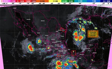 Tormentas con actividad eléctrica y granizo en al menos 5 entidades
