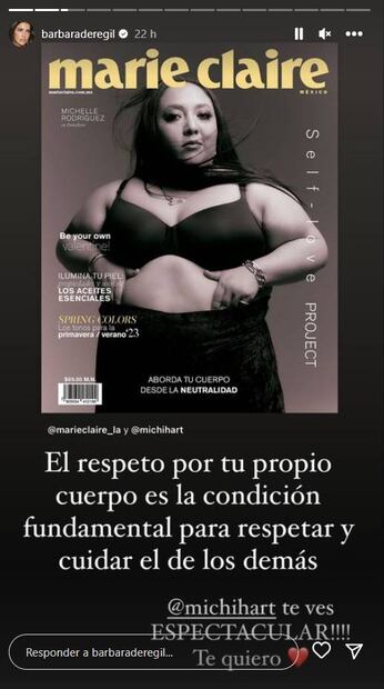 Michelle Rodríguez recibe aplausos de Bárbara de Regil por mensaje sobre su cuerpo