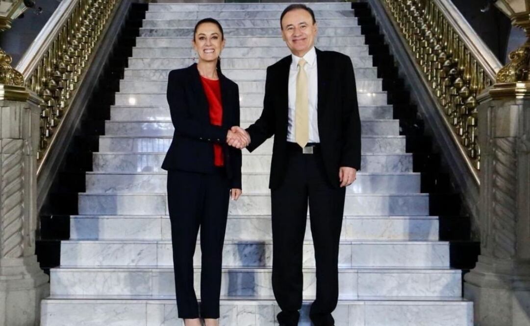 El Gobernador de Sonora, Alfonso Durazo y la presidenta Claudia Sheinbaum se reúnen con embajador de EU en México (04/09/2025). Foto: Especial