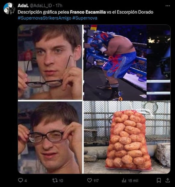 Los mejores memes que dejó el enfrentamiento entre Franco Escamilla y Escorpión Dorado. Foto: Captura de pantalla