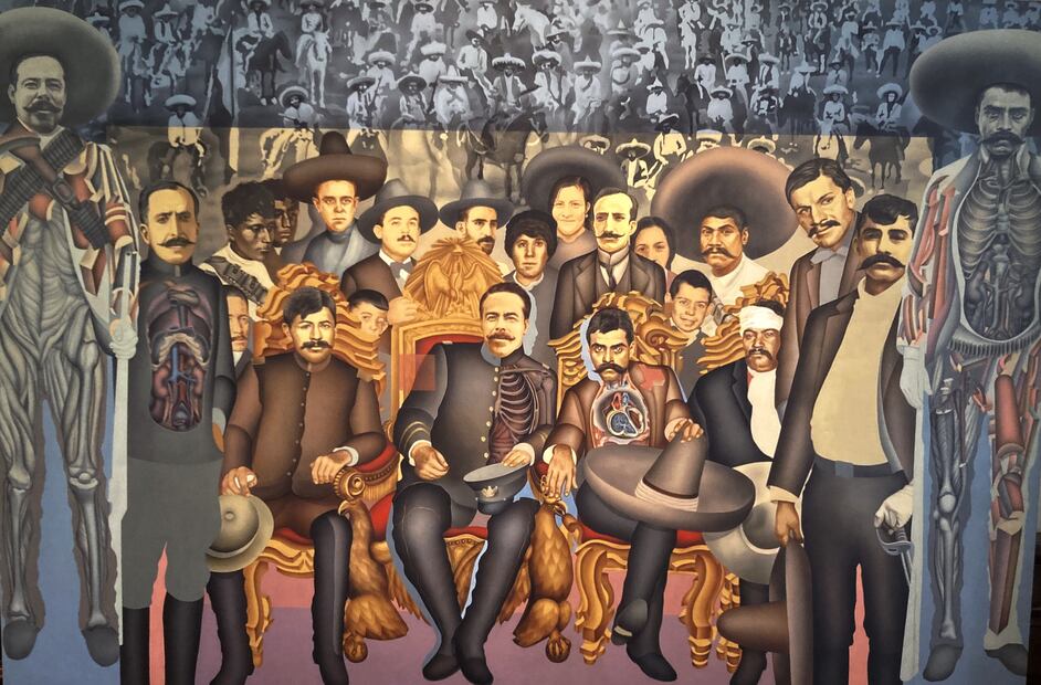 Pintura de Emiliano Zapata y Pancho Villa en el Complejo Cultural Los Pinos. (Foto: Omar Vidal)