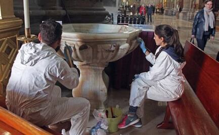 Remozan Catedral por la visita papal