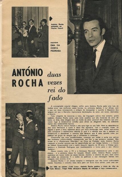 António Rocha, dos veces Rey del Fado, 1959. Museo do Fado