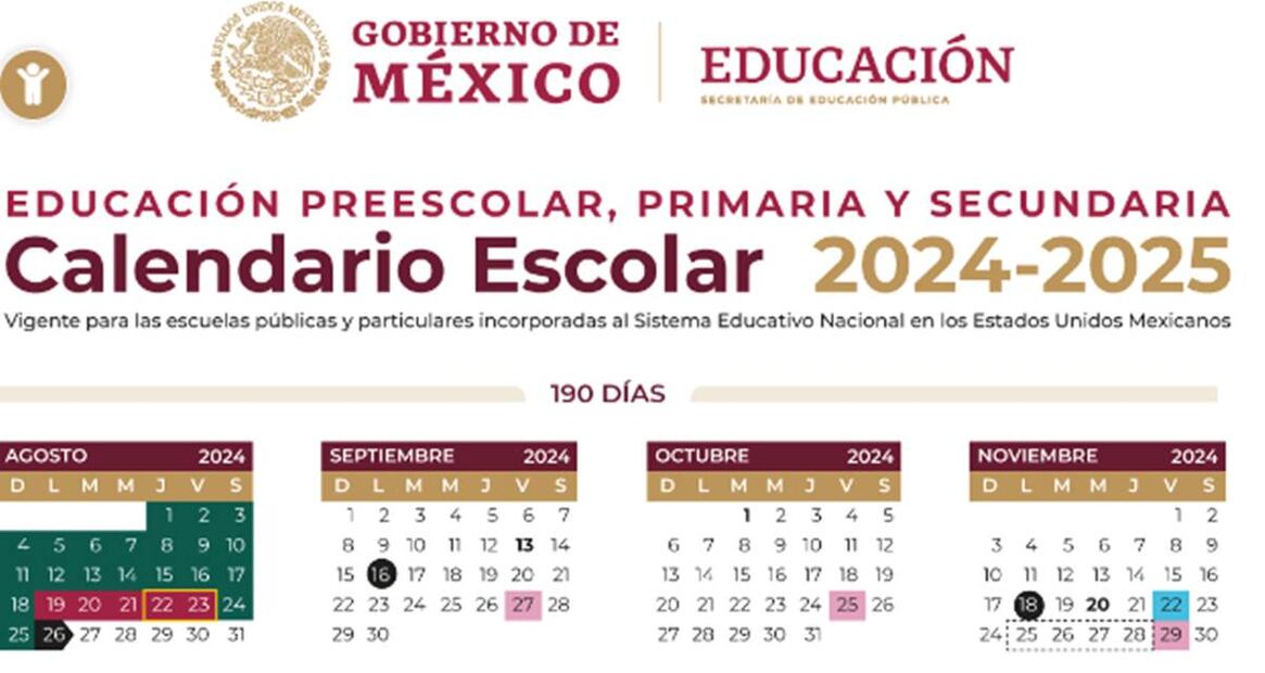 Calendario oficial de la SEP de noviembre. Estudiantes tendrán 3 puentes para descansar. Foto: Captura de pantalla del calendario oficial en la página de la SEP