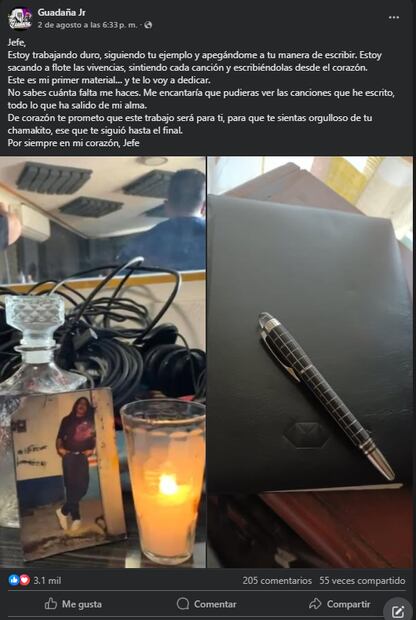 Publicación de Óscar Lerma  "Guadaña Jr." en Facebook, realizada el pasado sábado 2 de agosto. Foto: Captura de pantalla