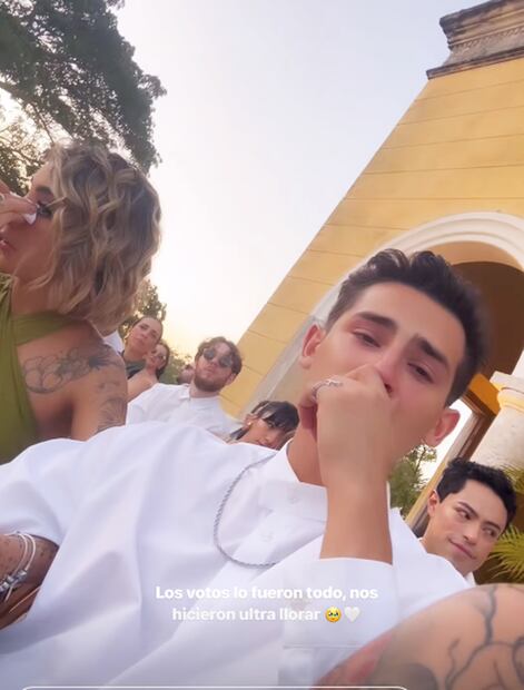Emilio Osorio conmovido durante la boda de su hermano mayor Kiko.
Foto: Instagram