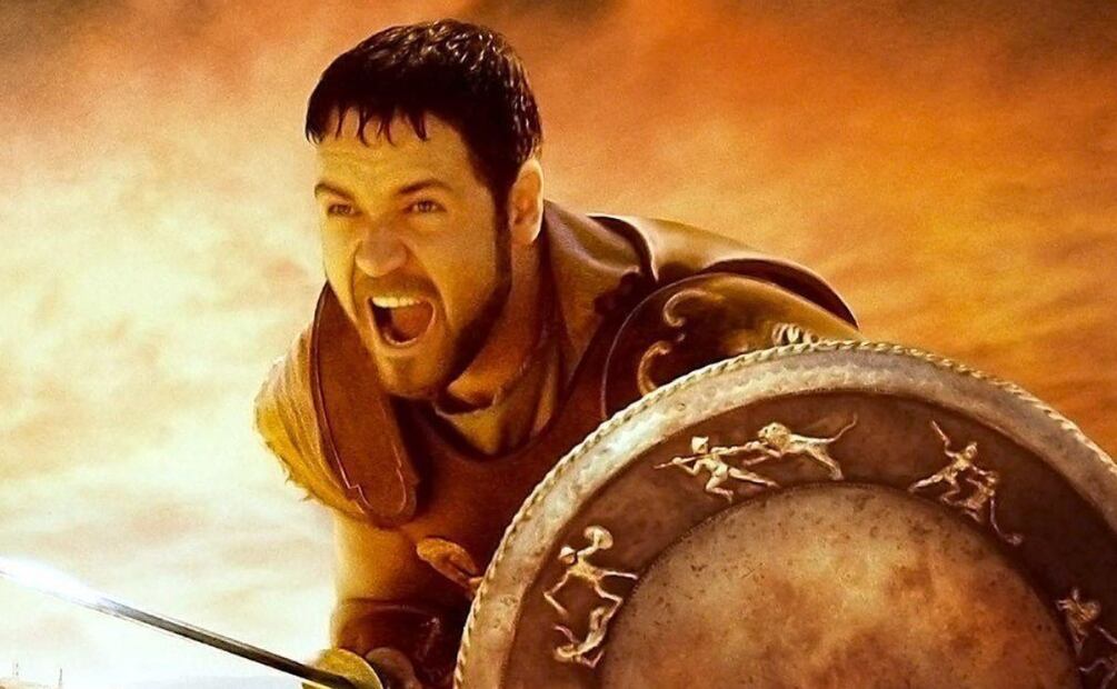 Russel Crowe en Gladiador. Foto: Twitter @lacosacine