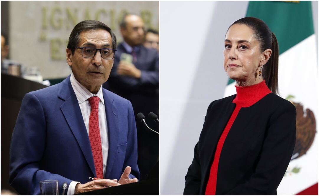 Claudia Sheinbaum en su conferencia mañanera de este jueves 9 de enero en Palacio Nacional. Foto: Carlos Mejía y EFE
