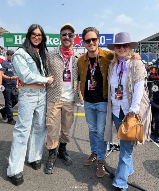 Natalia Notni no aparece en foto de Diego Boneta en la F1, donde posa con Alejandro Fernández y su novia Karla Laveaga.
