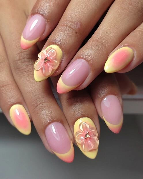 Puedes añadir florecitas en 3D. Foto: Instagram @zirhanails