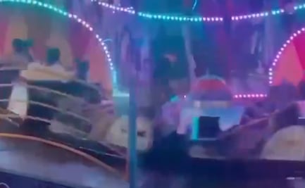 VIDEO: Falla en juego mecánico deja dos personas lesionadas en Comalcalco, Tabasco