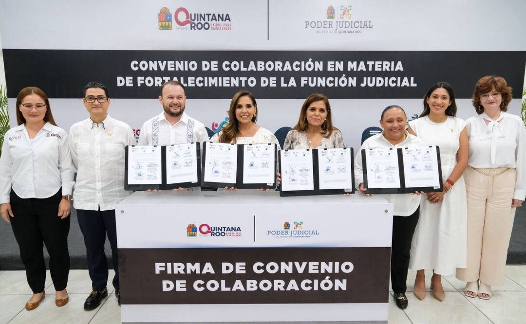 Quintana Roo firma convenio histórico con nuevos jueces; Mara Lezama impulsa justicia con enfoque social. Foto: Especial
