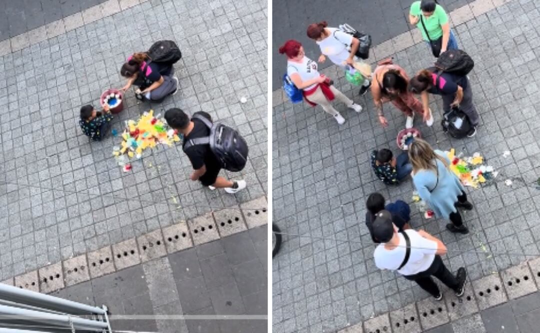 Niño tira puesto de gelatinas en calles de CDMX y reacción de las personas se viraliza.
Foto: Captura de pantalla