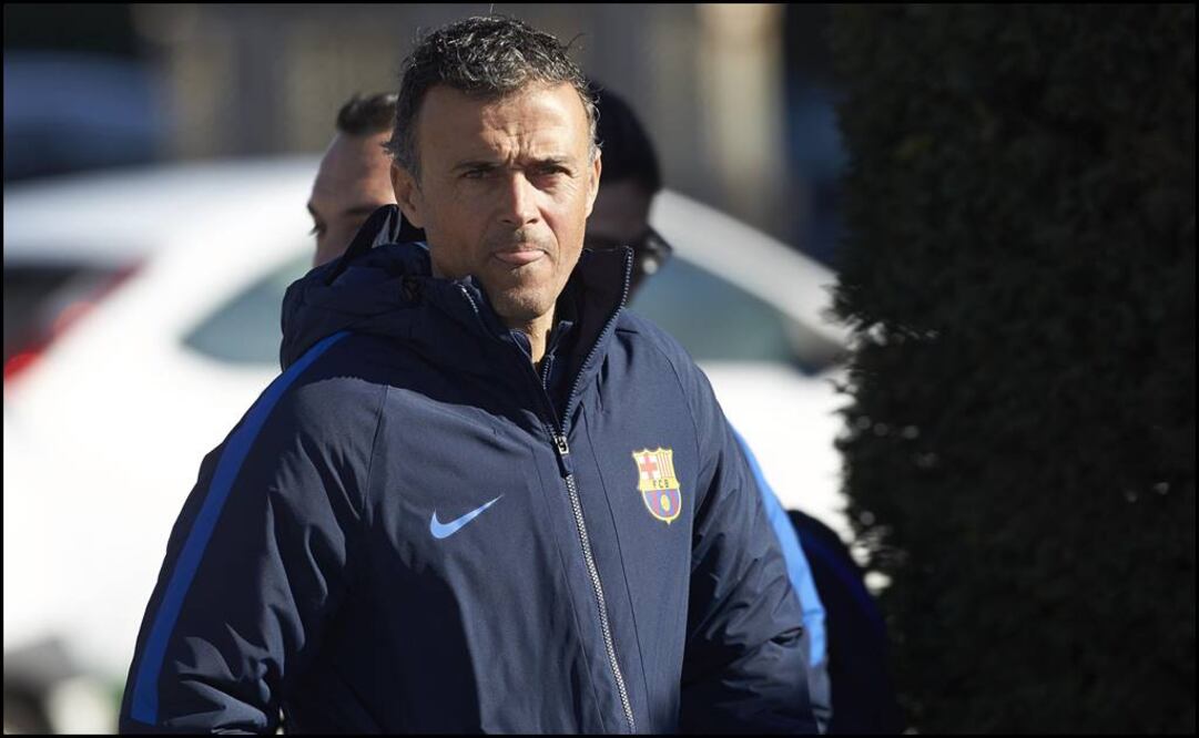 Luis Enrique al término de la práctica azulgrana. Foto: EFE