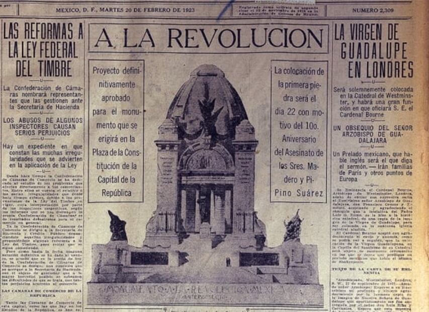 Hace un siglo, un Monumento a la Revolución se levantaría en el Zócalo
