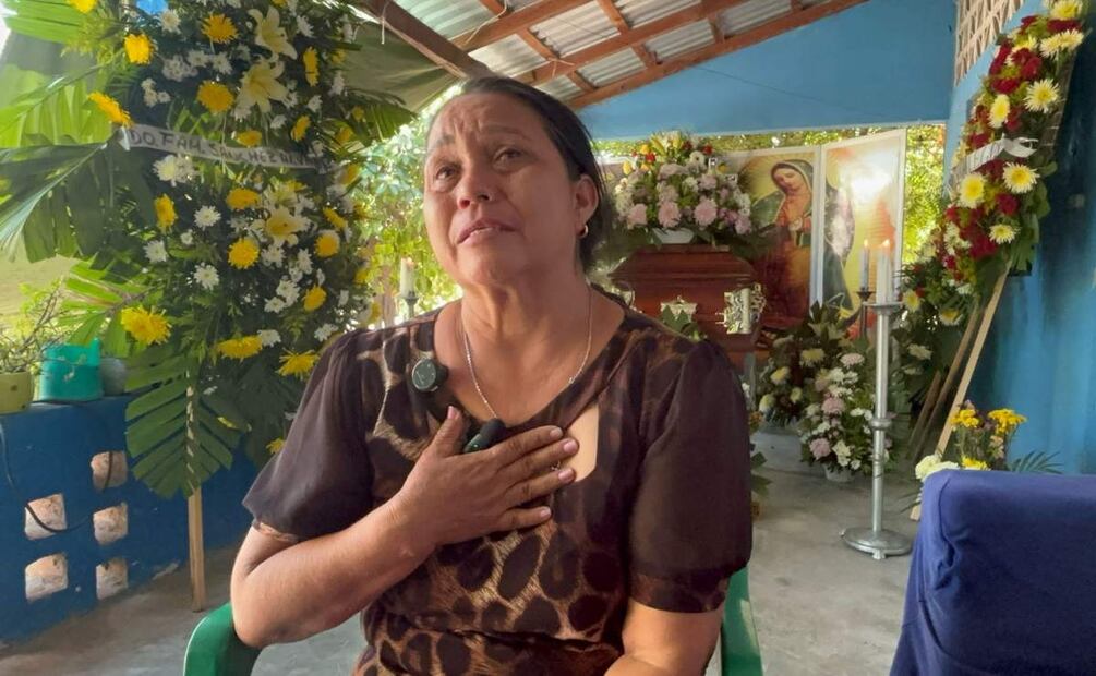 Maribel Carranza Morales. hermana de la víctima en Apatzingán, Michoacán pide frenar la violencia criminal (03/04/2025). Foto: Carlos Arrieta / EL UNVIERSAL