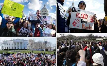 "¡Basta!": estudiantes marchan en EU para exigir control de armas