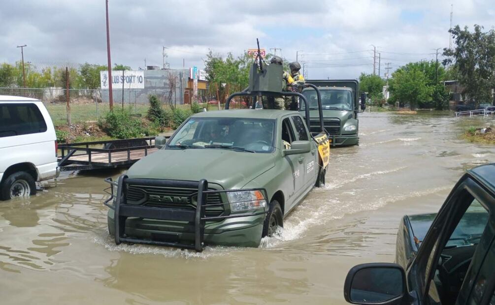 La Sedena desplegó 640 elementos para ayudar a los afectados por la inundación en Reynosa, Tamaulipas (28/03/2025). Foto: Especial