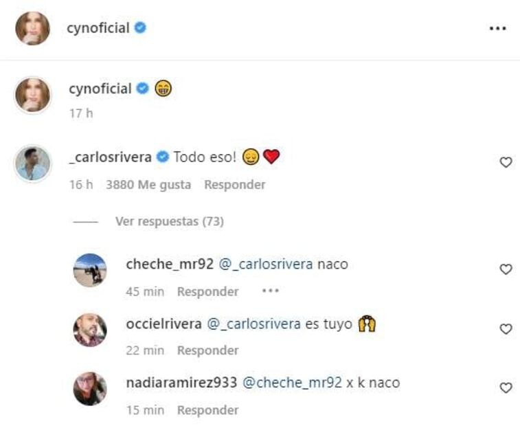 Carlos Rivera genera risas tras comentar foto de su esposa Cynthia Rodríguez
