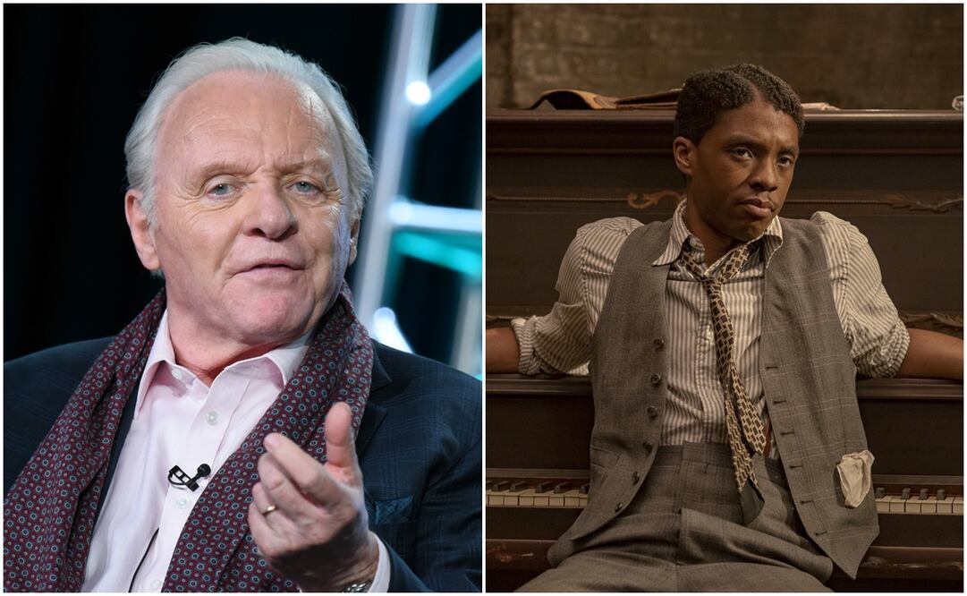 Anthony Hopkins y Chadwick Boseman. Fotos: AP