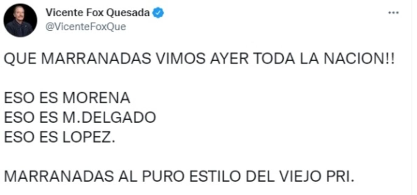 “Marranadas al puro estilo del viejo PRI”: Vicente Fox reacciona a incidentes en elecciones de Morena