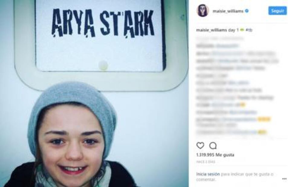 Maisie Williams comparte foto de su primer día en "Game of Thrones"